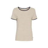 Redgreen Women Camilla T-shirt Short Sleeve Tee 124 Mid Sand Stripe