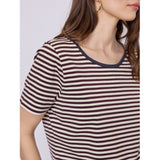 Redgreen Women Cecilie Tee Polo 185 Plum Stripe