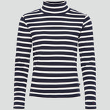 Redgreen Women Cherry Rollneck Long Sleeve Tee 168 Navy Stripe