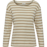 Redgreen Women Claudia T-shirt Long Sleeve Tee 124 Mid Sand Stripe