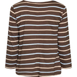 Redgreen Women Croco T-shirt Short Sleeve Tee 129 Dark Brown Stripe