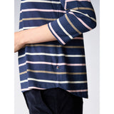 Redgreen Women Croco T-shirt Short Sleeve Tee 168 Navy Stripe