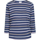 Redgreen Women Croco T-shirt Short Sleeve Tee 168 Navy Stripe