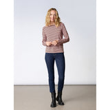 Redgreen Women Fie Long Sleeve T-shirt Long Sleeve Tee 145 Pink Stripe