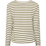 Redgreen Women Fie Long Sleeve T-shirt Long Sleeve Tee 177 Olive Stripe
