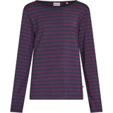 Redgreen Women Fie Long Sleeve T-shirt Long Sleeve Tee 181 Eggplant Stripe