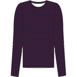 Redgreen Women Fie Long Sleeve T-shirt Long Sleeve Tee 181 Eggplant Stripe