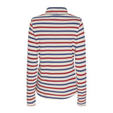 Sea Ranch Gabriela Turtleneck Breton stripe top Long Sleeve Tee 1067 Ecru/Twilight Blue/SR Red