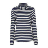 Sea Ranch Gabriela Turtleneck Breton stripe top Long Sleeve Tee 4017 SR Navy/Ecru