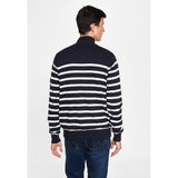 Sea Ranch Haakon Striped Knit Cardigan - Windbreaker Windbreaker 4005 Dark Navy/Pearl