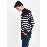 Sea Ranch Haakon Striped Knit Cardigan - Windbreaker Windbreaker 4005 Dark Navy/Pearl