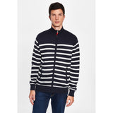 Sea Ranch Haakon Striped Knit Cardigan - Windbreaker Windbreaker 4005 Dark Navy/Pearl
