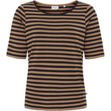 Redgreen Women Hedy kortærmet T-shirt Short Sleeve Tee 126 Light Brown Stripe
