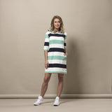 Sea Ranch Ronja Striped 3/4 Sleeve Sweat Dress Dresses / Shirts 5061 Mint Green / Pearl / Dark Navy