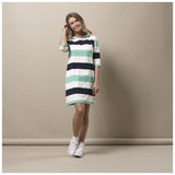 Sea Ranch Ronja Striped 3/4 Sleeve Sweat Dress Dresses / Shirts 5061 Mint Green / Pearl / Dark Navy