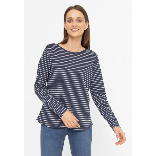 Sea Ranch Amelie Striped Long Sleeve Tee Long Sleeve Tee 1081 SR Navy/Pale Mauve