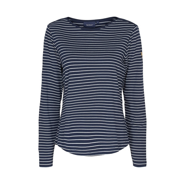 Sea Ranch Amelie Striped Long Sleeve Tee Long Sleeve Tee 4008 SR Navy/Pearl