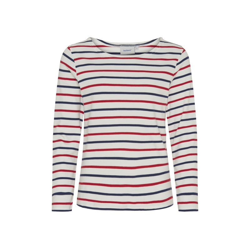 Sea Ranch Antibes Striped Long Sleeve Tee Long Sleeve Tee 1015 Pearl/SR Navy/SR Red