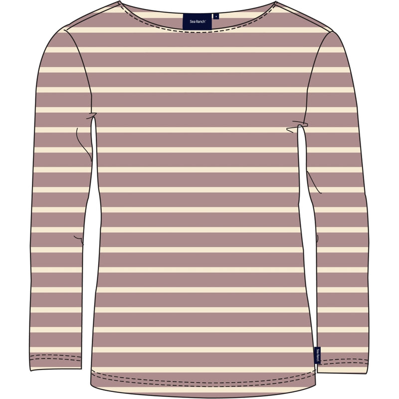 Sea Ranch Antibes Striped Long Sleeve Tee Long Sleeve Tee 3120 Woodrose / Ecru