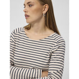 Redgreen Women Cambridge Long Sleeve Tee 121 Ecru Stripe