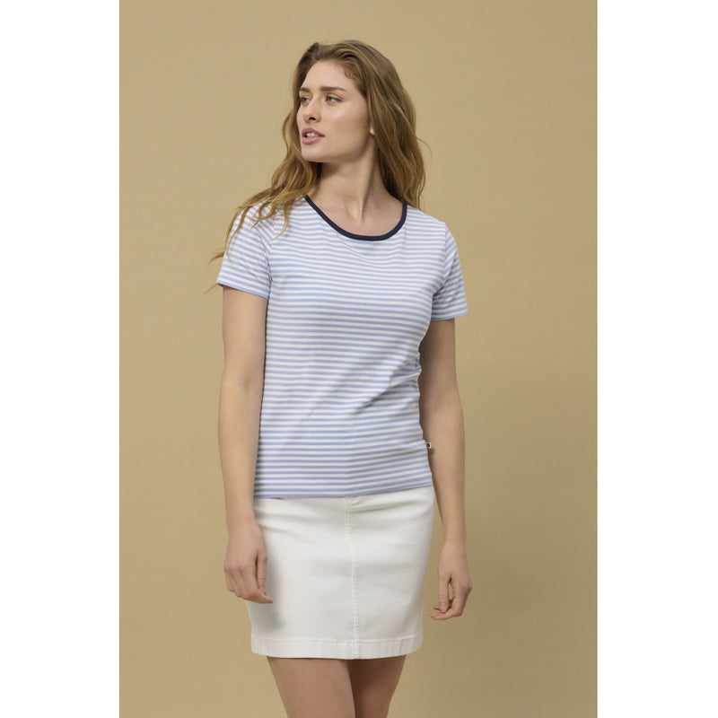 Redgreen Women Cecilie Tee Polo 161 Sky Blue Stripe