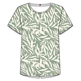 Redgreen Women Celina T-shirt Short Sleeve Tee 373 Light Green Pattern