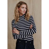 Redgreen Women Cherry Rollneck Long Sleeve Tee 168 Navy Stripe
