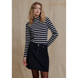 Redgreen Women Cherry Rollneck Long Sleeve Tee 168 Navy Stripe