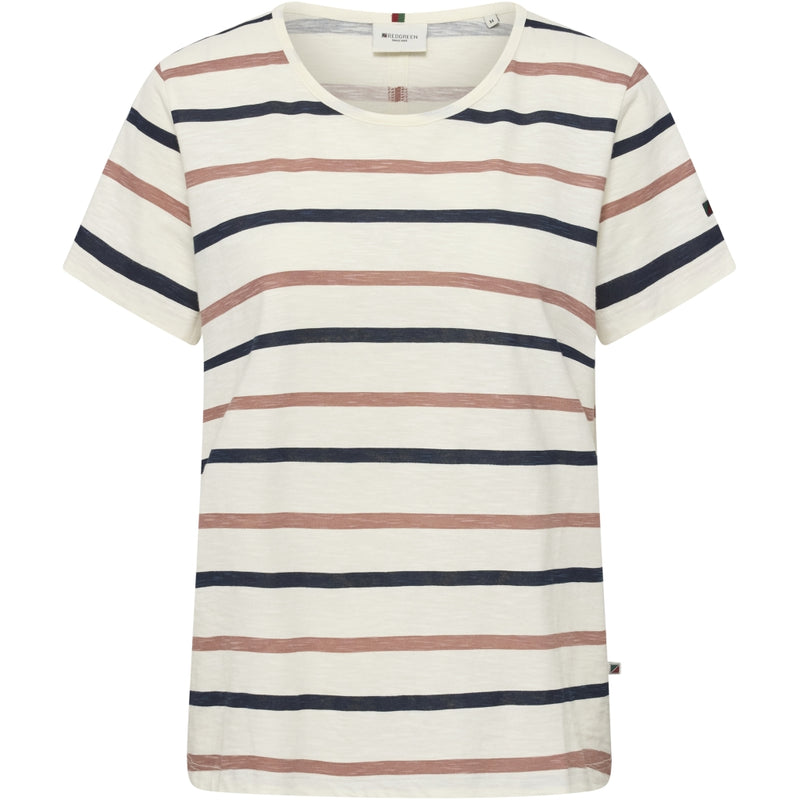 Redgreen Women Chris T-shirt Short Sleeve Tee 142 Dark Rose Stripe