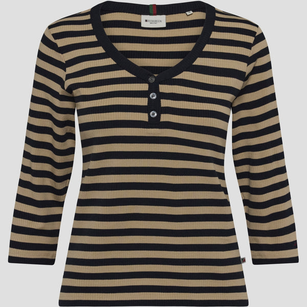 Redgreen Women Christelle Long Sleeve Tee Long Sleeve Tee 124 Mid Sand Stripe