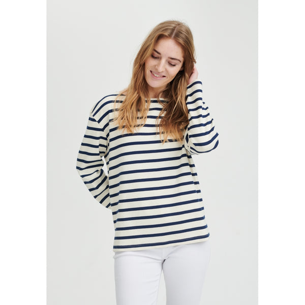 Redgreen Women Claudia T-shirt Long Sleeve Tee 120 Off White Stripe