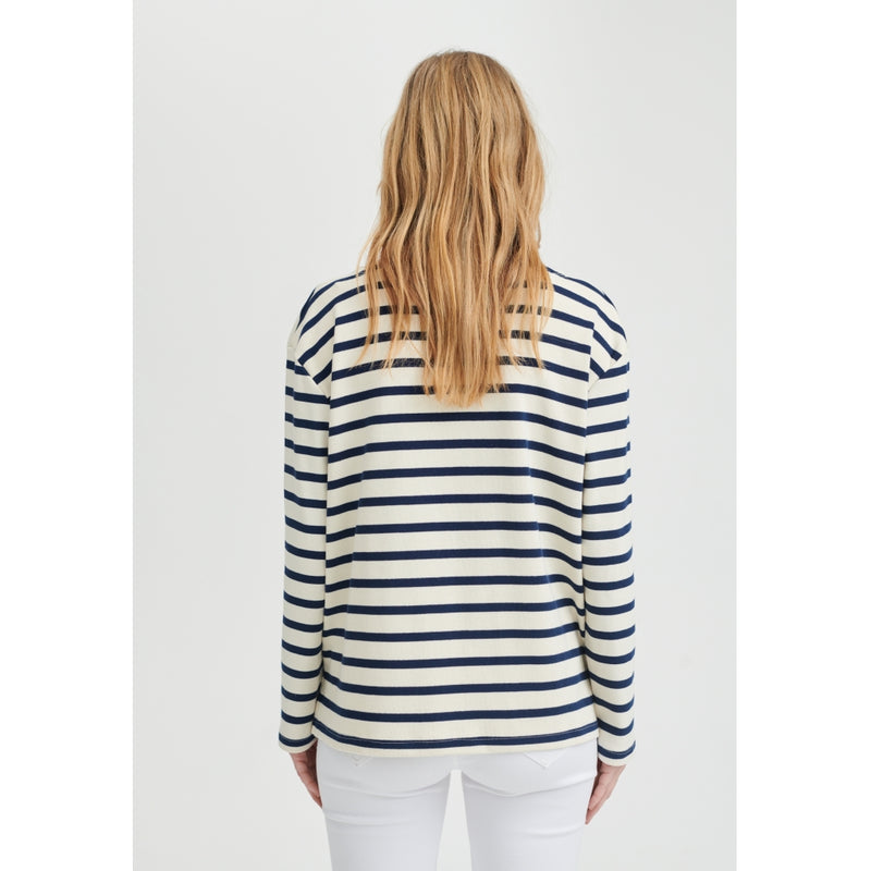 Redgreen Women Claudia T-shirt Long Sleeve Tee 120 Off White Stripe