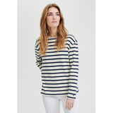 Redgreen Women Claudia T-shirt Long Sleeve Tee 120 Off White Stripe