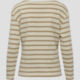 Redgreen Women Claudia T-shirt Long Sleeve Tee 124 Mid Sand Stripe