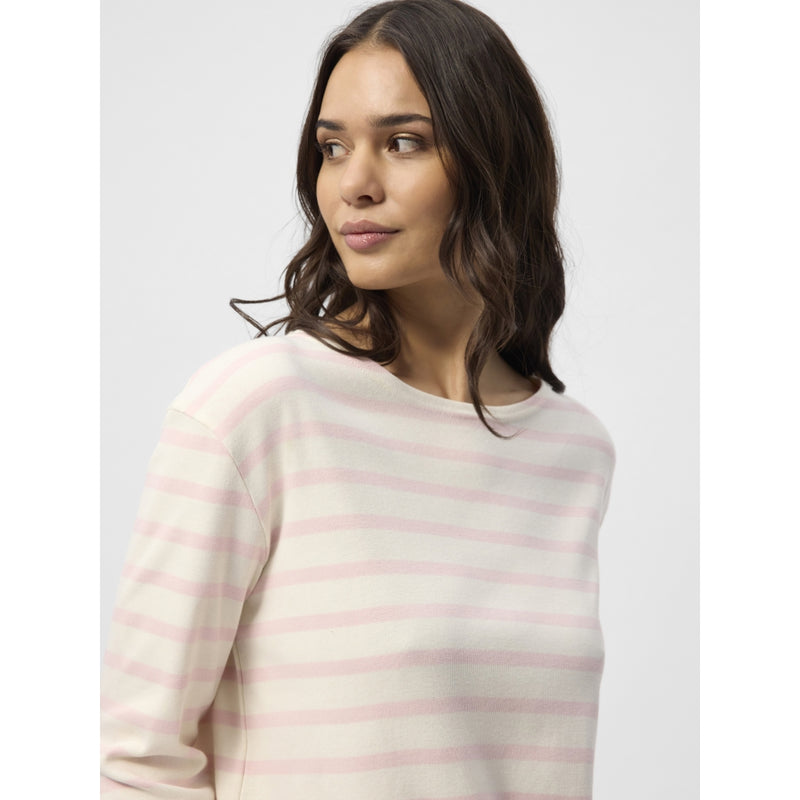 Redgreen Women Claudia T-shirt Long Sleeve Tee 140 Rose Pastel Stripe