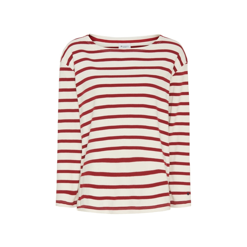 Redgreen Women Claudia T-shirt Long Sleeve Tee 147 Dark Red Stripe