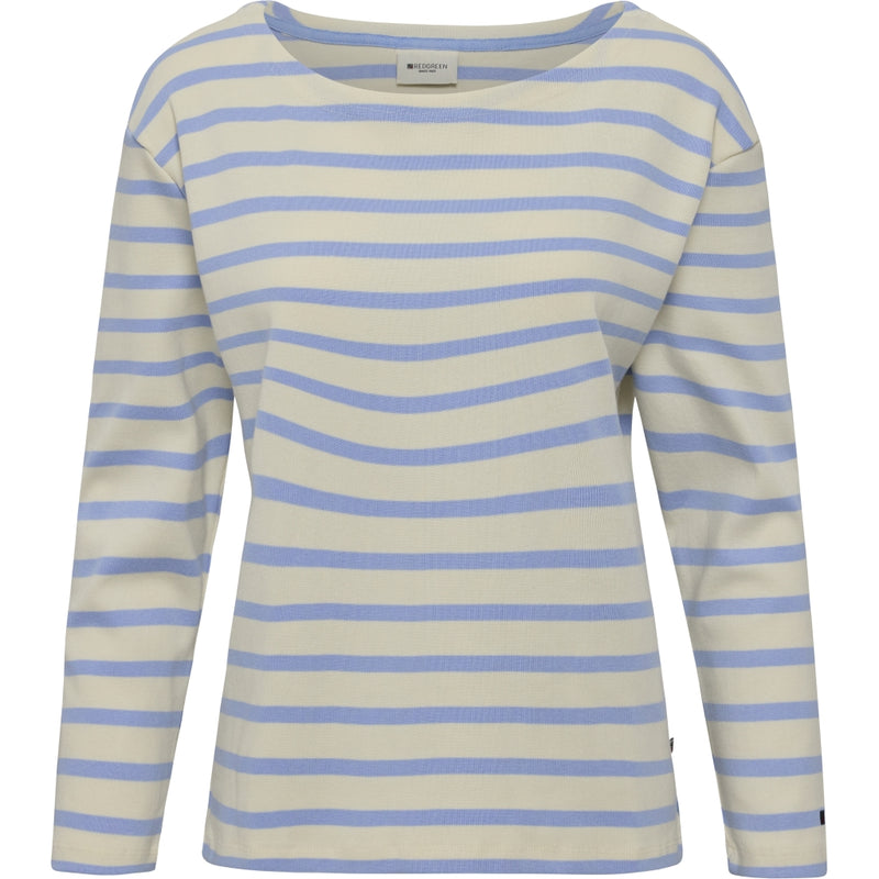 Redgreen Women Claudia T-shirt Long Sleeve Tee 162 Light Blue Stripe