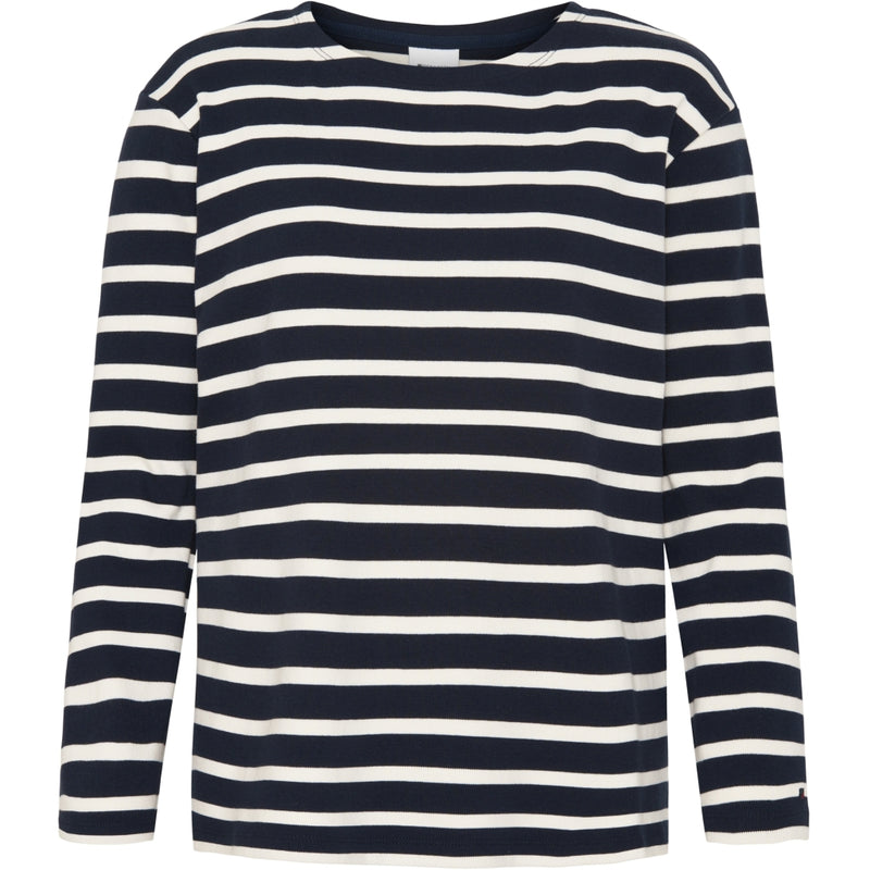 Redgreen Women Claudia T-shirt Long Sleeve Tee 168 Navy Stripe