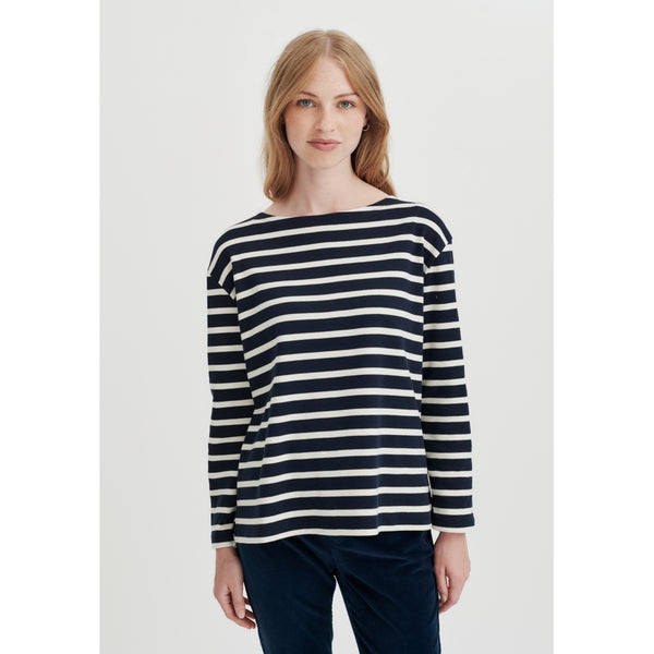 Redgreen Women Claudia T-shirt Long Sleeve Tee 168 Navy Stripe