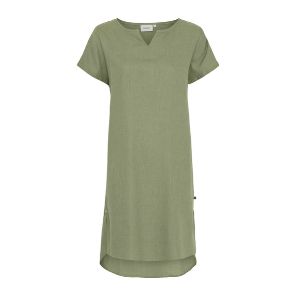 Sea Ranch Columbine Cotton Linen Tunic Dress Dresses / Shirts 5025 Hedge Green