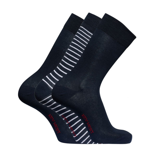 Sea Ranch Cotton Socks 3-Pack Box Socks 4066 SR Navy/SR Navy Stripe
