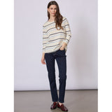 Redgreen Women Croco T-shirt Short Sleeve Tee 163 Blue Stripe