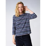 Redgreen Women Croco T-shirt Short Sleeve Tee 168 Navy Stripe