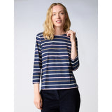 Redgreen Women Croco T-shirt Short Sleeve Tee 168 Navy Stripe