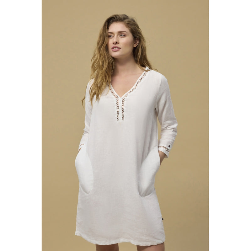 Redgreen Women Diaz Linen Dress Dresses / Shirts 010 White