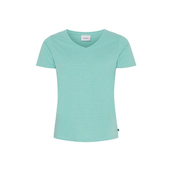 Sea Ranch Dorthea Organic Cotton V-Neck tee Short Sleeve Tee 4094 Aqua Blue