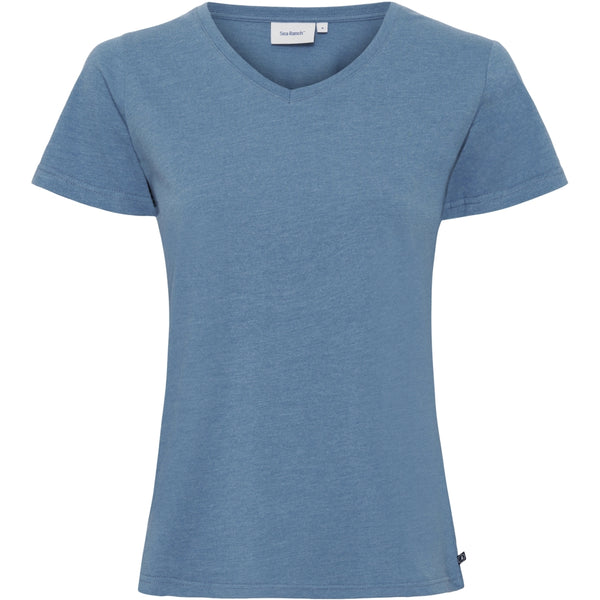 Sea Ranch Dorthea Organic Cotton V-Neck tee Short Sleeve Tee 4172 Federal Blue