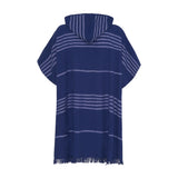 Sea Ranch Dune Beach Poncho Towels 4038 Dark Navy/White