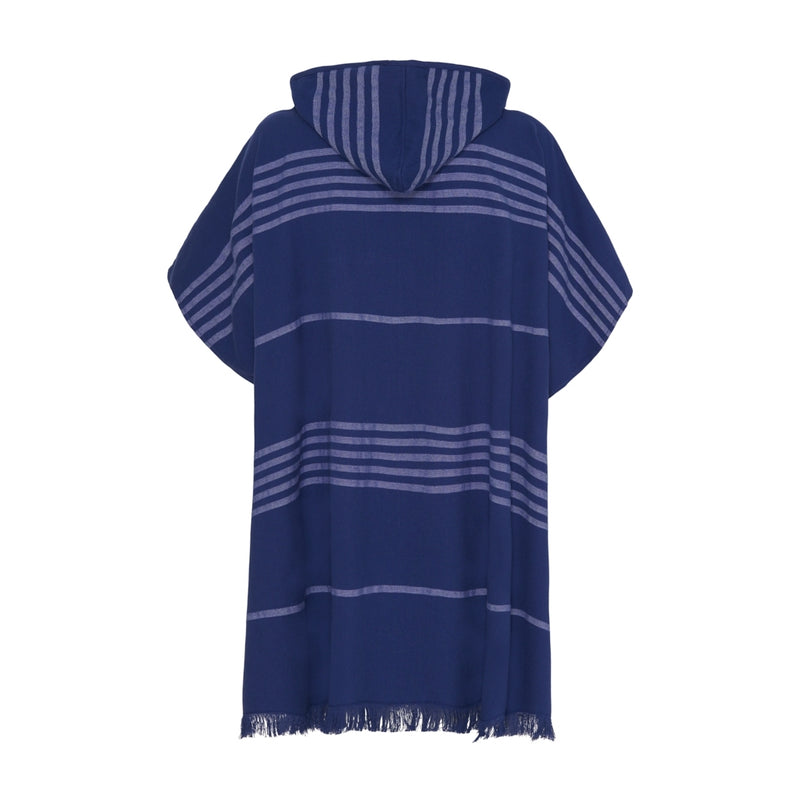 Sea Ranch Dune Beach Poncho Towels 4038 Dark Navy/White