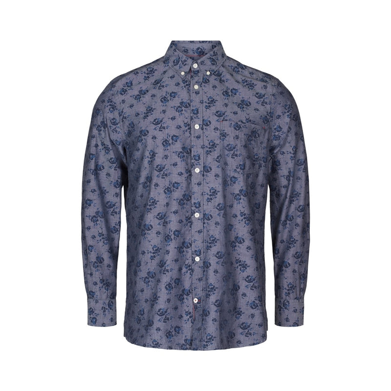 Sea Ranch Elton Printed Long Sleeve Shirt Shirts 4015 Indigo